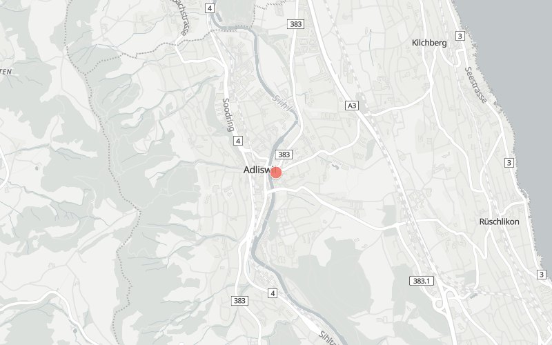 Karte von Adliswil mit 1 Restaurants, die heute ein Mittagsmenü haben