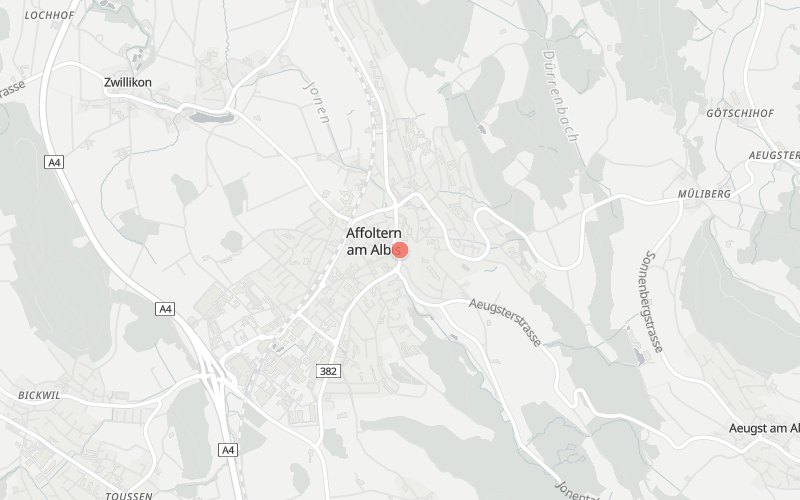 Karte von Affoltern am Albis mit 1 Restaurants, die heute ein Mittagsmenü haben