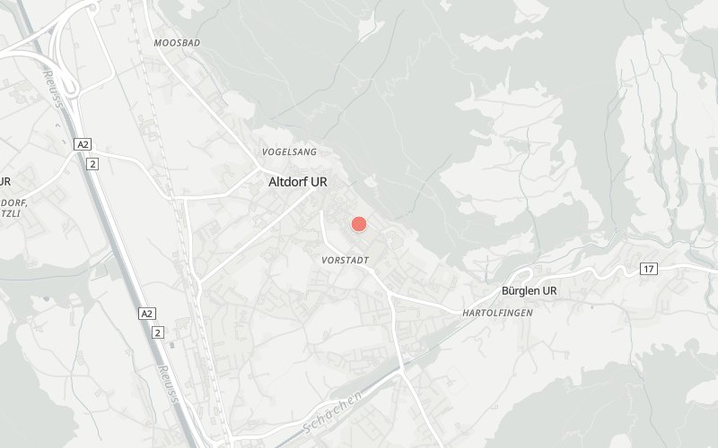 Karte von Altdorf UR mit 1 Restaurants, die heute ein Mittagsmenü haben