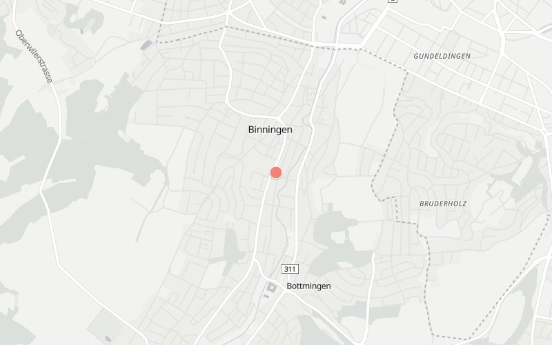 Karte von Binningen mit 1 Restaurants, die heute ein Mittagsmenü haben