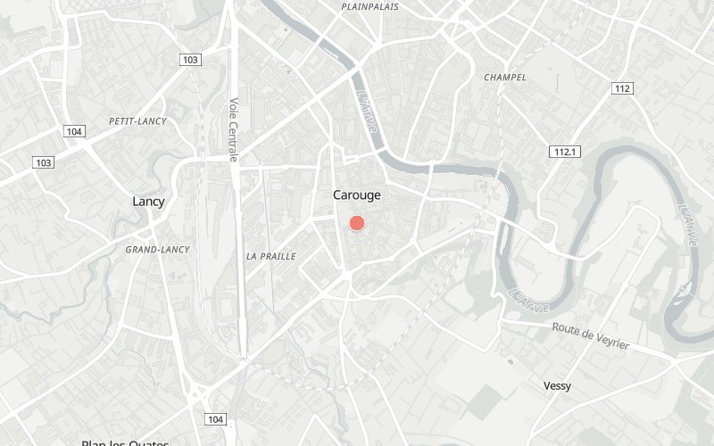 Karte von Carouge GE mit 1 Restaurants, die heute ein Mittagsmenü haben