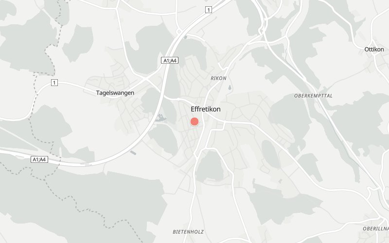 Karte von Effretikon mit 1 Restaurants, die heute ein Mittagsmenü haben