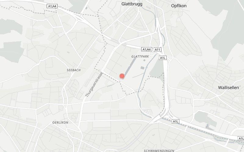 Karte von Glattpark (Opfikon) mit 1 Restaurants, die heute ein Mittagsmenü haben