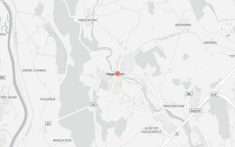 Karte von Hagendorn mit 1 Restaurants, die heute ein Mittagsmenü haben