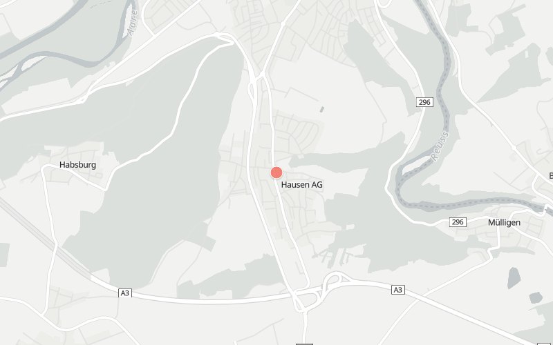 Karte von Hausen AG mit 1 Restaurants, die heute ein Mittagsmenü haben