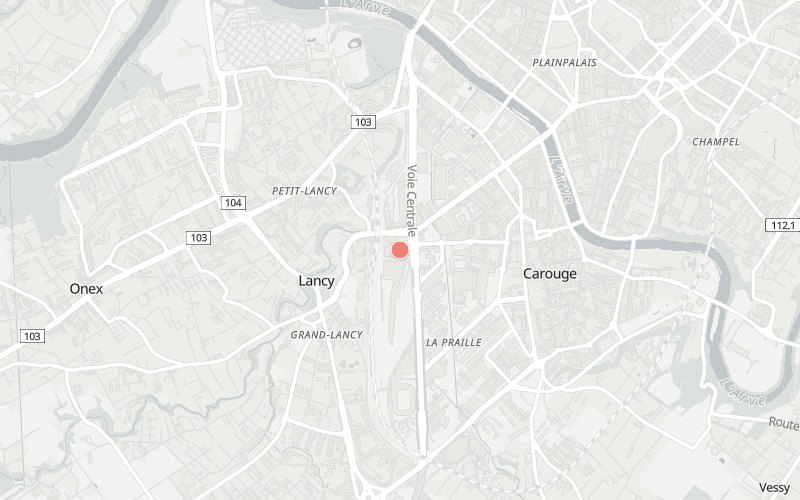 Karte von Lancy mit 1 Restaurants, die heute ein Mittagsmenü haben