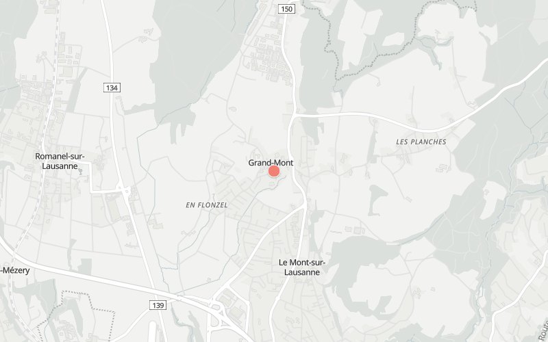 Karte von Le Mont-sur-Lausanne mit 1 Restaurants, die heute ein Mittagsmenü haben