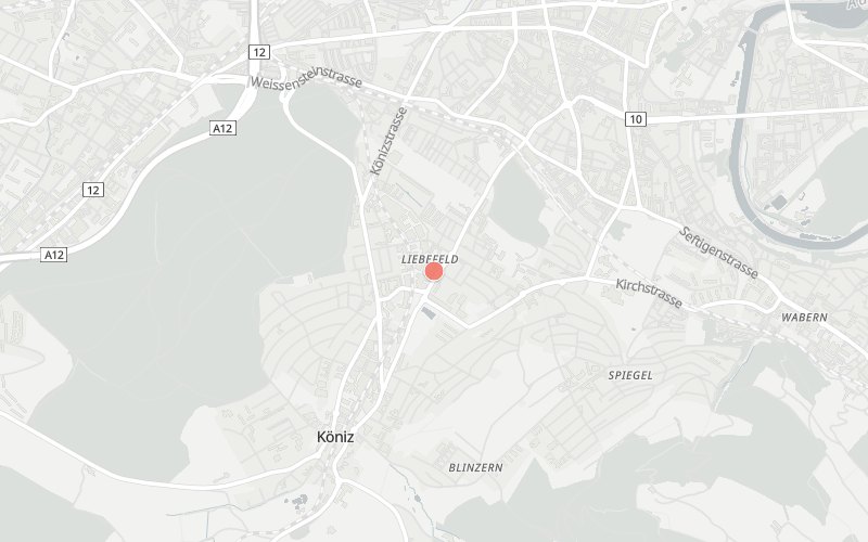 Karte von Liebefeld mit 1 Restaurants, die heute ein Mittagsmenü haben