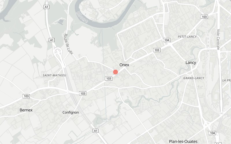 Carte de Onex avec 1 restaurants proposant un menu du jour aujourd'hui