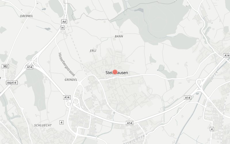 Karte von Steinhausen mit 1 Restaurants, die heute ein Mittagsmenü haben