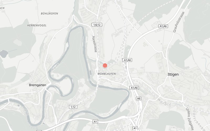 Karte von Worblaufen mit 1 Restaurants, die heute ein Mittagsmenü haben