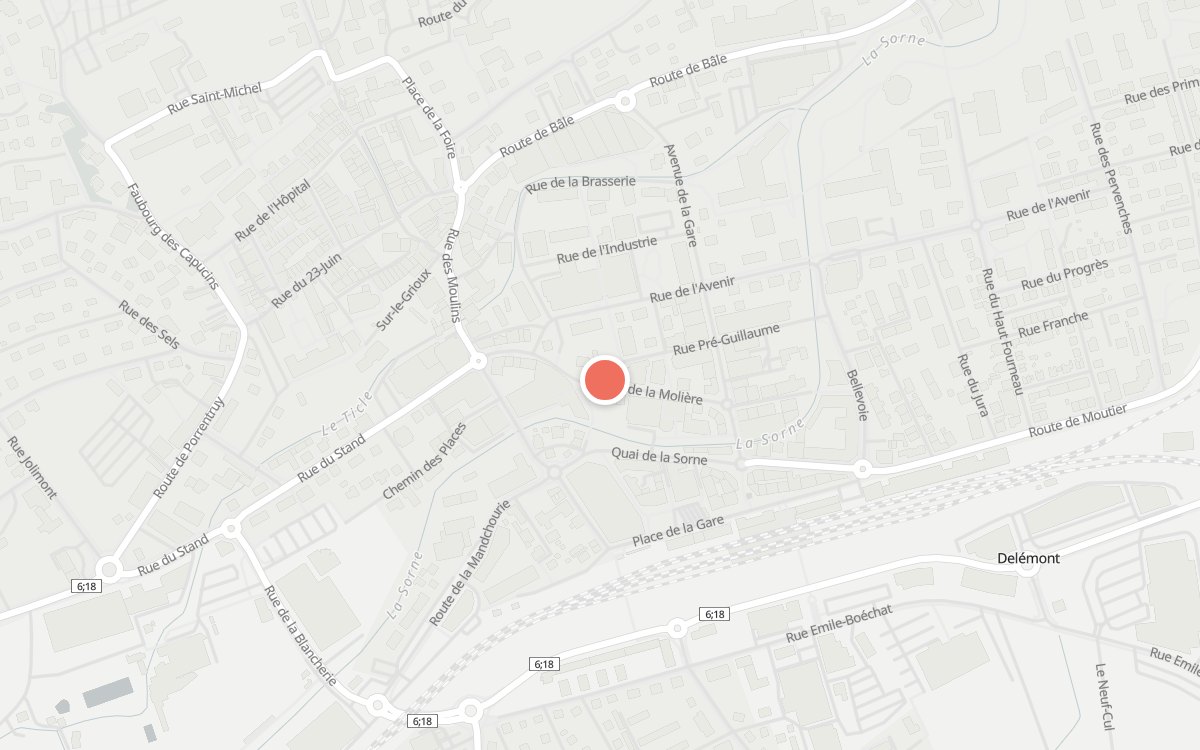 Plan : La Bella Ciao, Rue de la Molière 5, 2800 Delémont