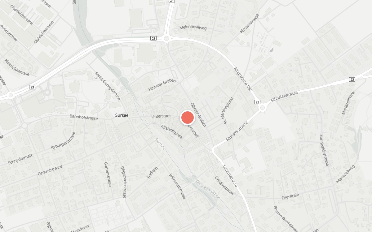 Karte: Stadtcafé, Rathausplatz 13, 6210 Sursee