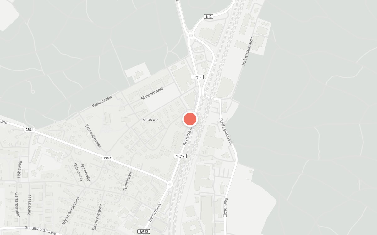 Karte: Bahnhof Zollikofen, Bernstrasse 215, 3052 Zollikofen