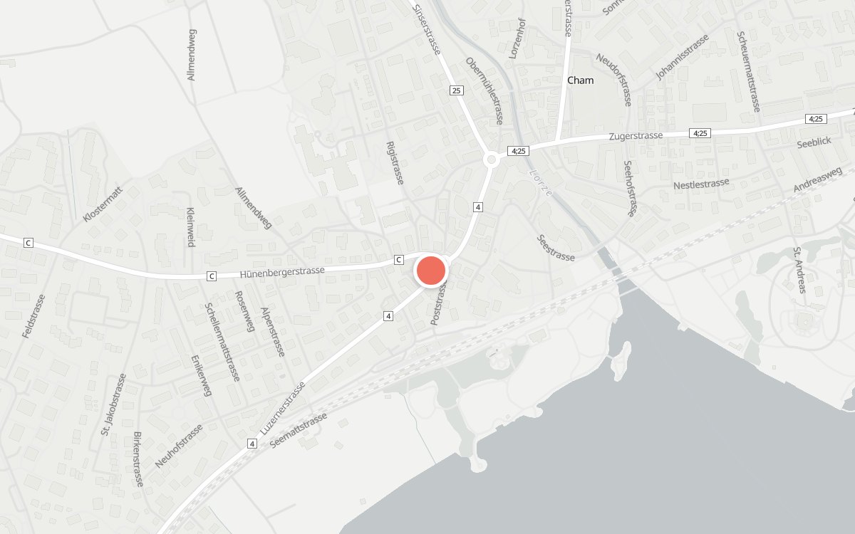 Karte: Raben, Luzernerstrasse 20, 6330 Zug
