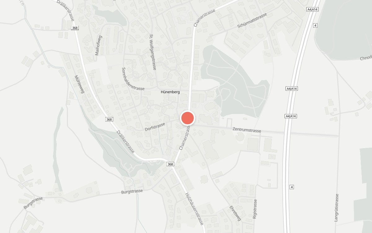 Karte: Gasthaus Degen, Chamerstrasse 9, 6331 Hünenberg
