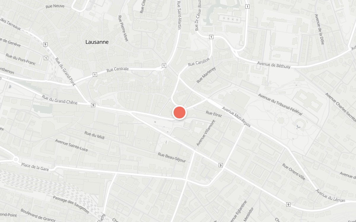 Plan : Le Saint-Pierre – Restaurant, Place Benjamin-Constant 1, 1003 Lausanne