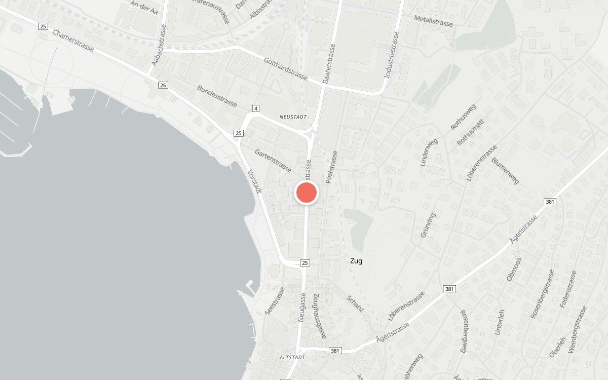 Karte: Kohinoor, Bahnhofstrasse 19, 6300 Zug