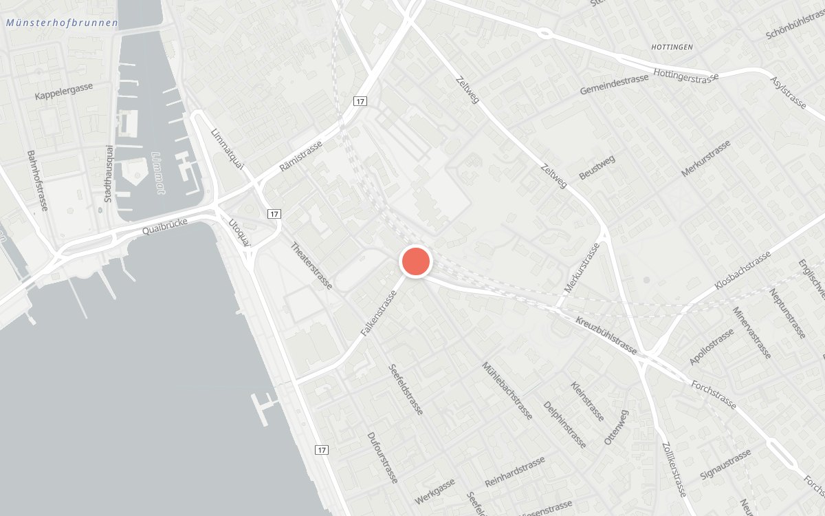 Karte: Bachmann, Kreuzbühlstrasse 1, 8001 Zürich