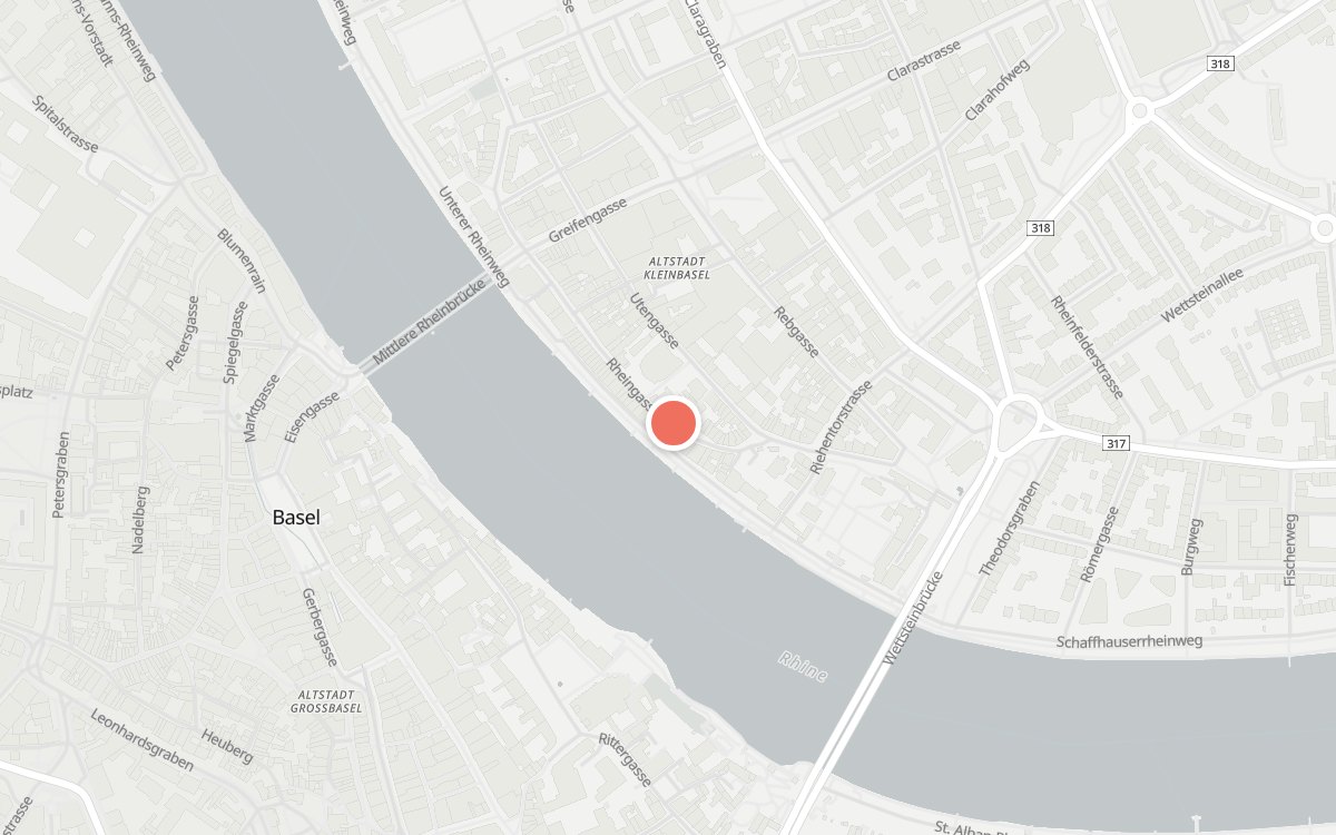 Karte: Gabri's Pasta, Rheingasse 47, 4058 Basel