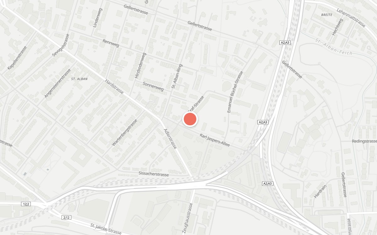 Karte: Pizzeria Gellert, Urs Graf-Strasse 17, 4052 Basel