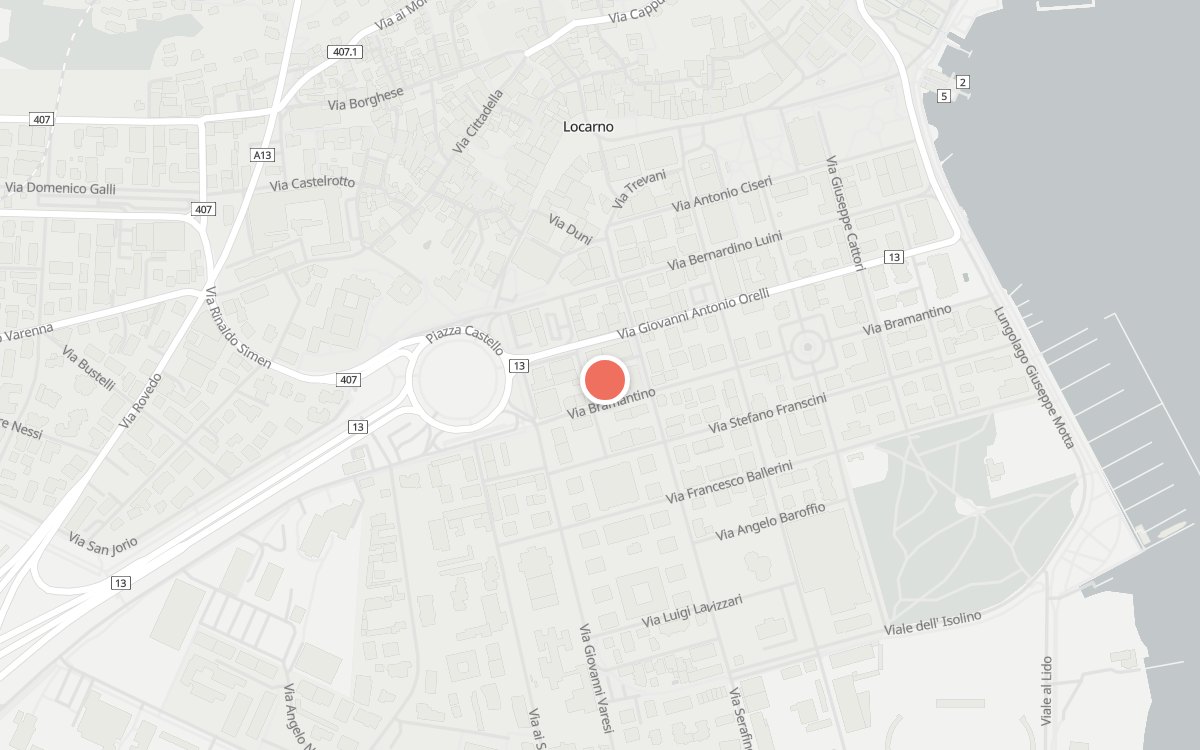 Mappa: OverGround - Snack Bar - Sala eventi, Via Vincenzo Vela 5, 6600 Locarno