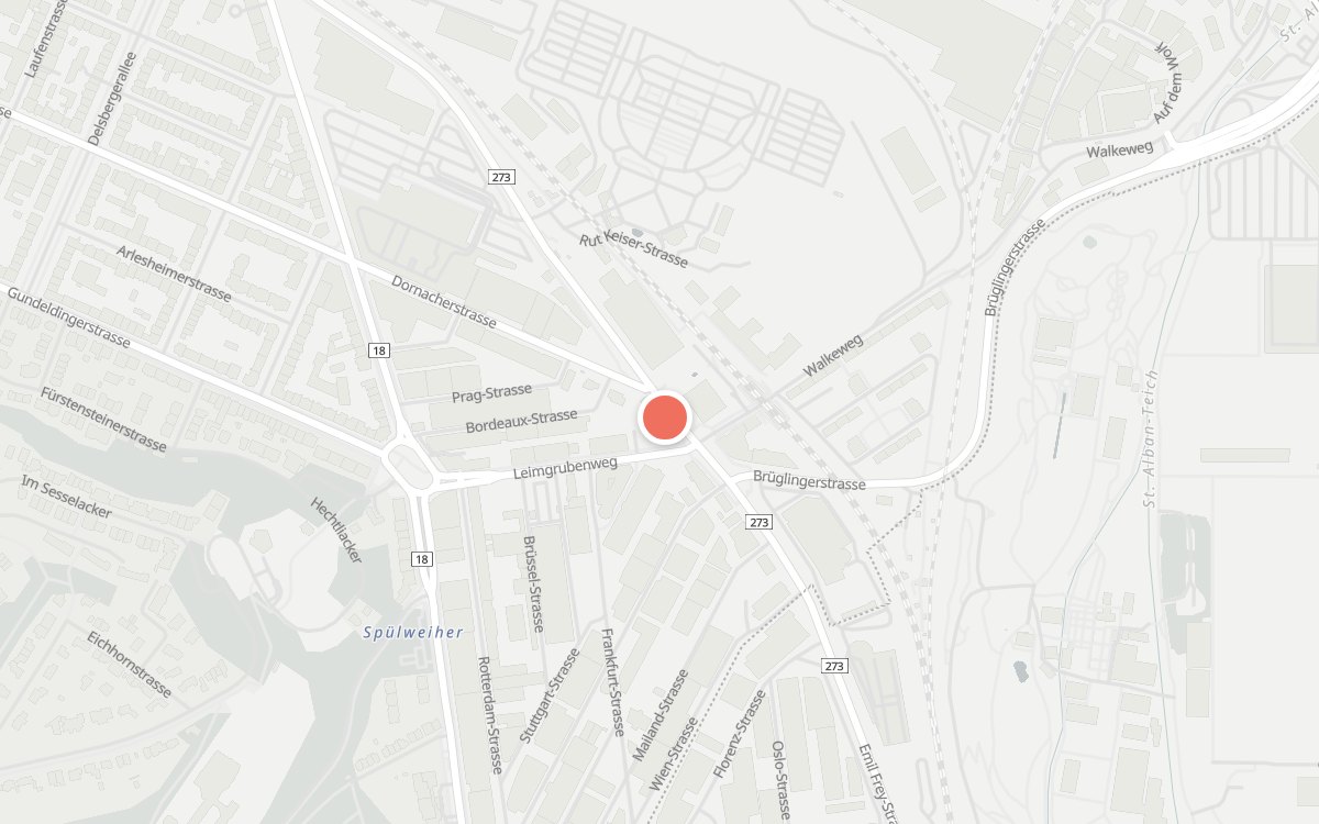Karte: Manufacture Produktion, Münchensteinerstrasse 268, 4053 Basel