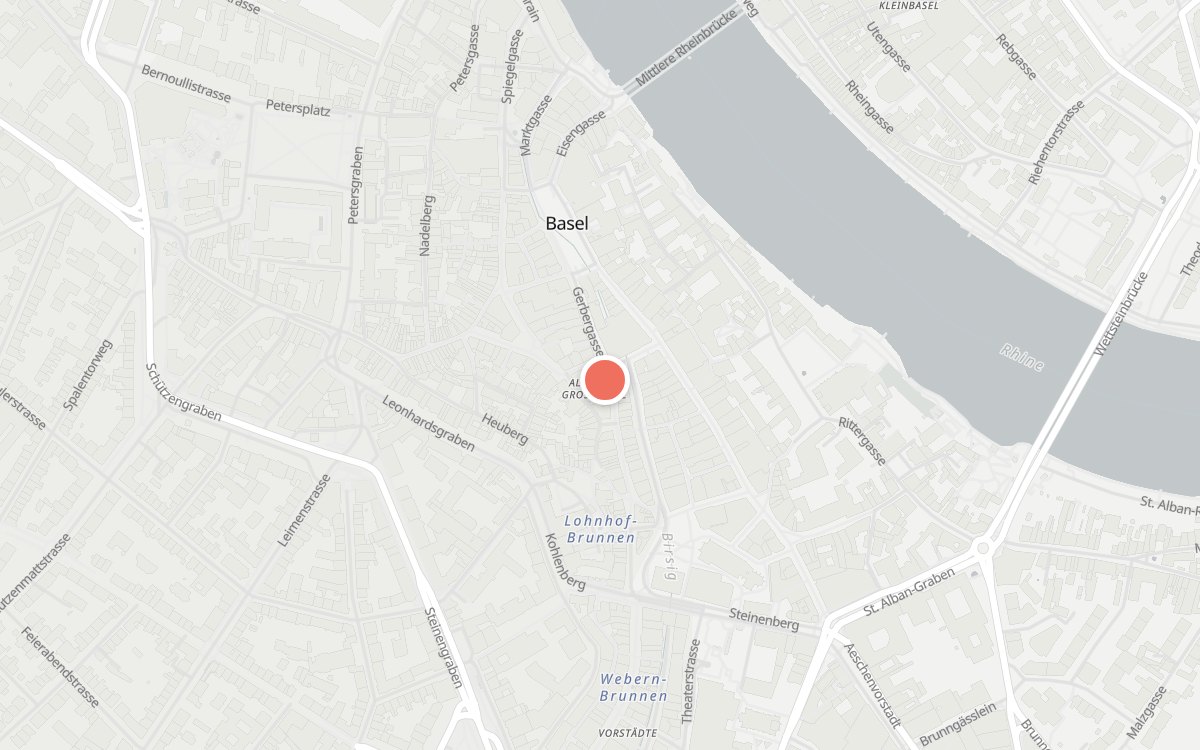 Karte: unternehmen mitte, Gerbergasse 30, 4001 Basel