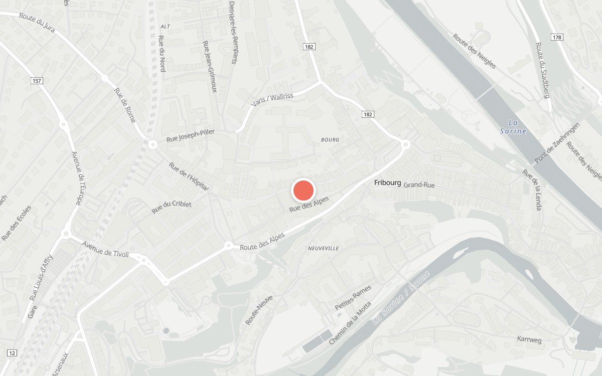 Plan : Crêperie SucréSalé, Rue de Lausanne 50, 1700 Fribourg
