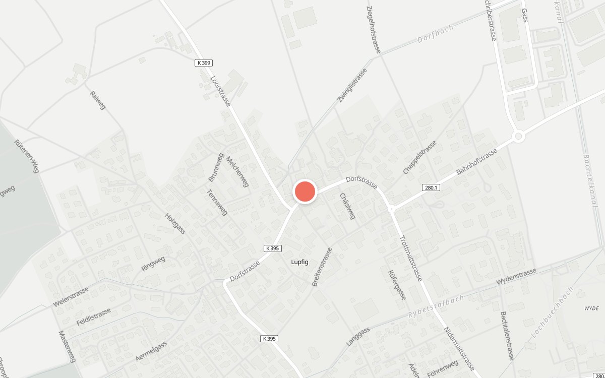 Karte: Gasthof und Metzgerei zum Ochsen AG, Dorfstrasse 32, Brugg