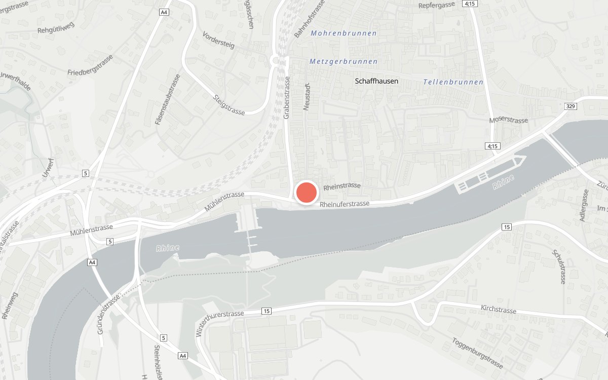 Karte: Wirtschaft zur Beckenburg, Schaffhausen