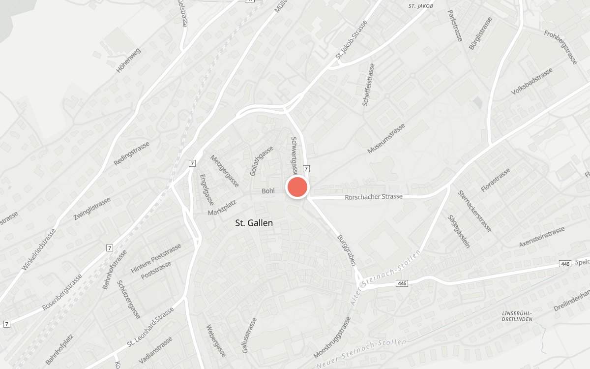 Karte: Osteria San Gallo, Schwertgasse 1, 9000 St. Gallen