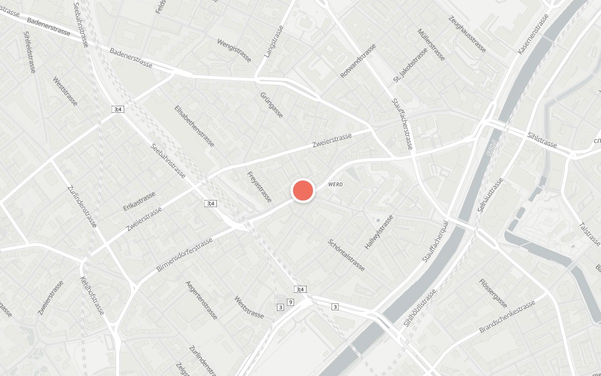 Karte: Gartenhof, Gartenhofstrasse 1, 8004 Zürich