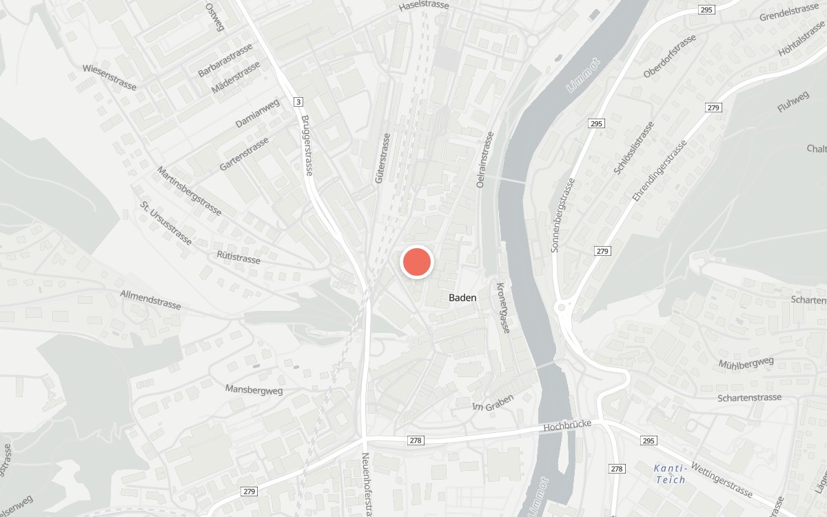 Karte: Hirschli, Badstrasse 9, 5400 Baden