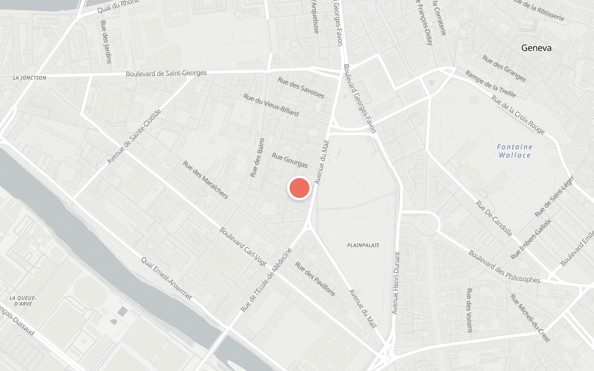 Plan : La Plaine Lune, Avenue du Mail 14, 1205 Genève
