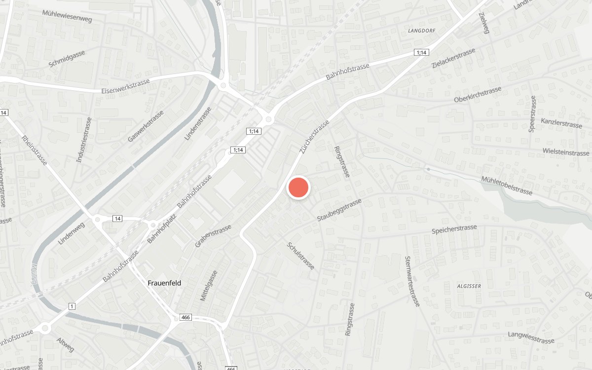 Karte: Brauhaus, Hohenzornstrasse 2, 8500 Frauenfeld