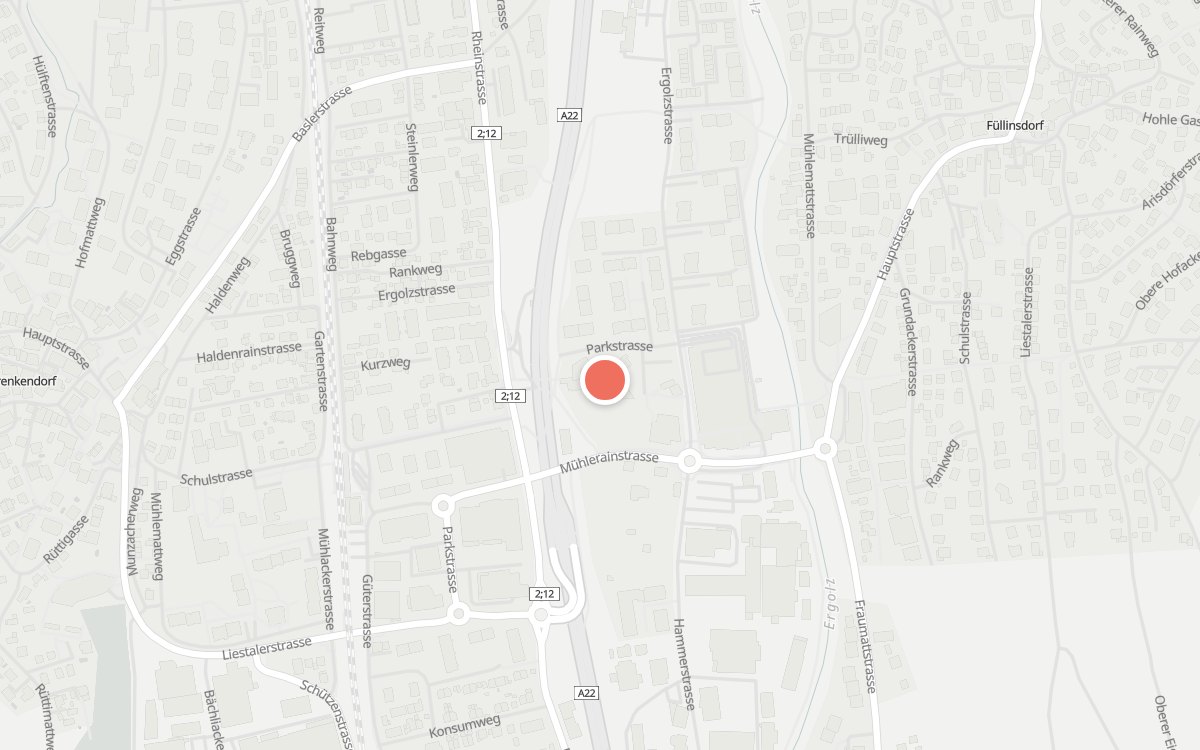 Karte: Café-Restaurant Schönthal, Parkstrasse 9, 4414 Füllinsdorf