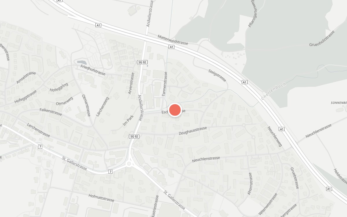 Karte: Restaurant zum alten Pflüegli, Eschenstrasse 11, 9200 Gossau