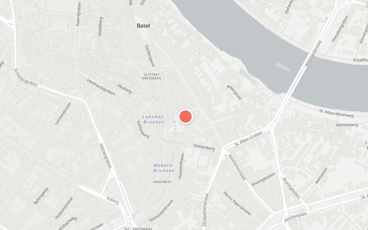 Karte: Grand Cafe Huguenin, Barfüsserplatz 6, 4051 Basel