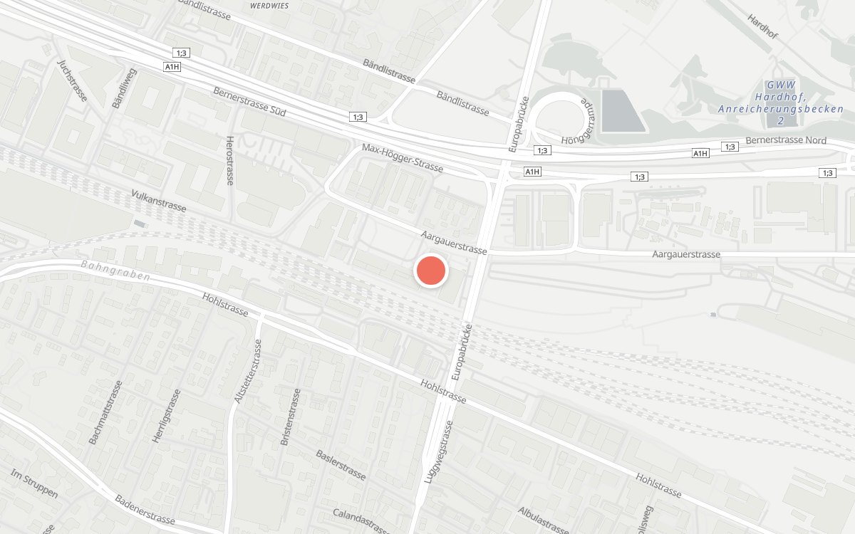 Karte: Bunt, Vulkanplatz 2, 8048 Zürich