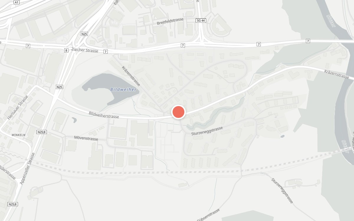 Karte: Restaurant Scheidweg, Kräzernstrasse 96a, 9015 St. Gallen