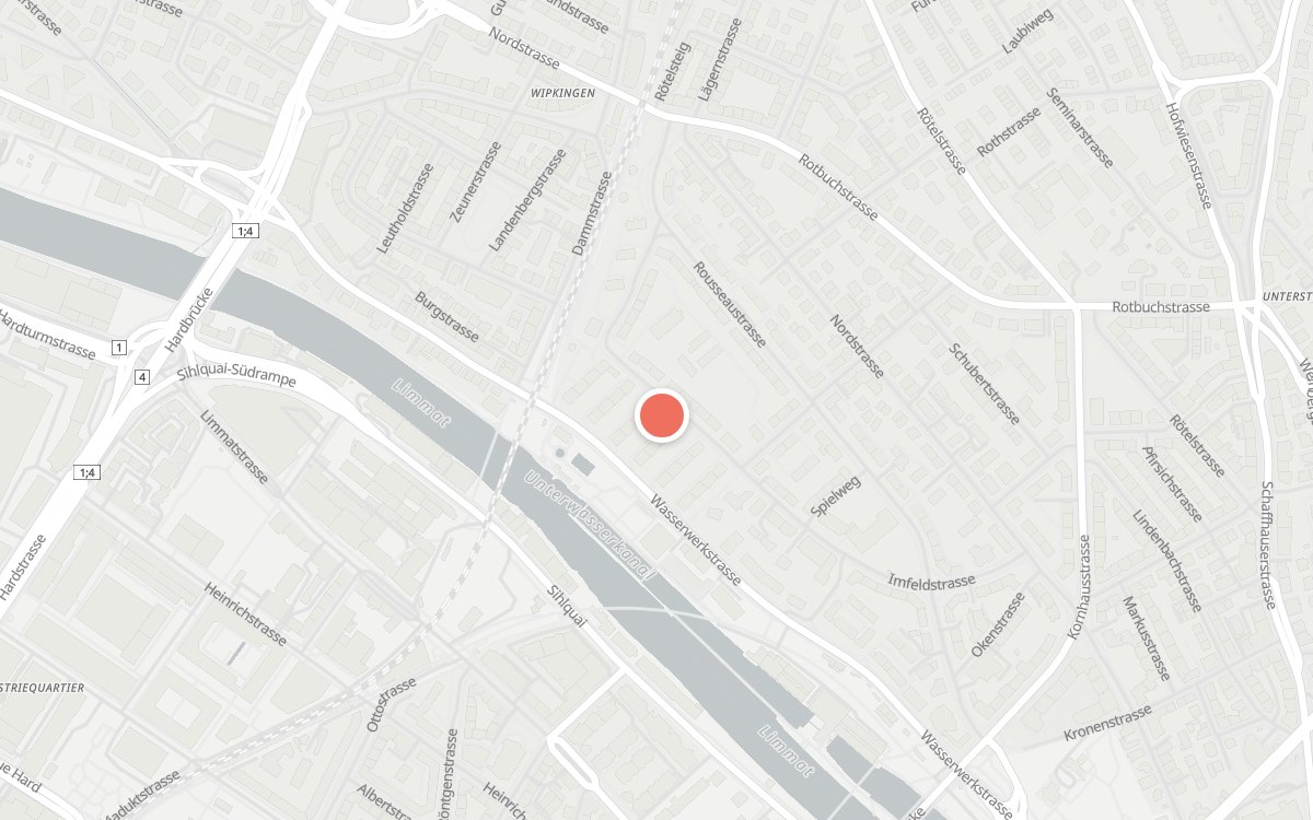 Karte: Café Bar Nordbrücke, Dammstrasse 58, 8037 Zürich