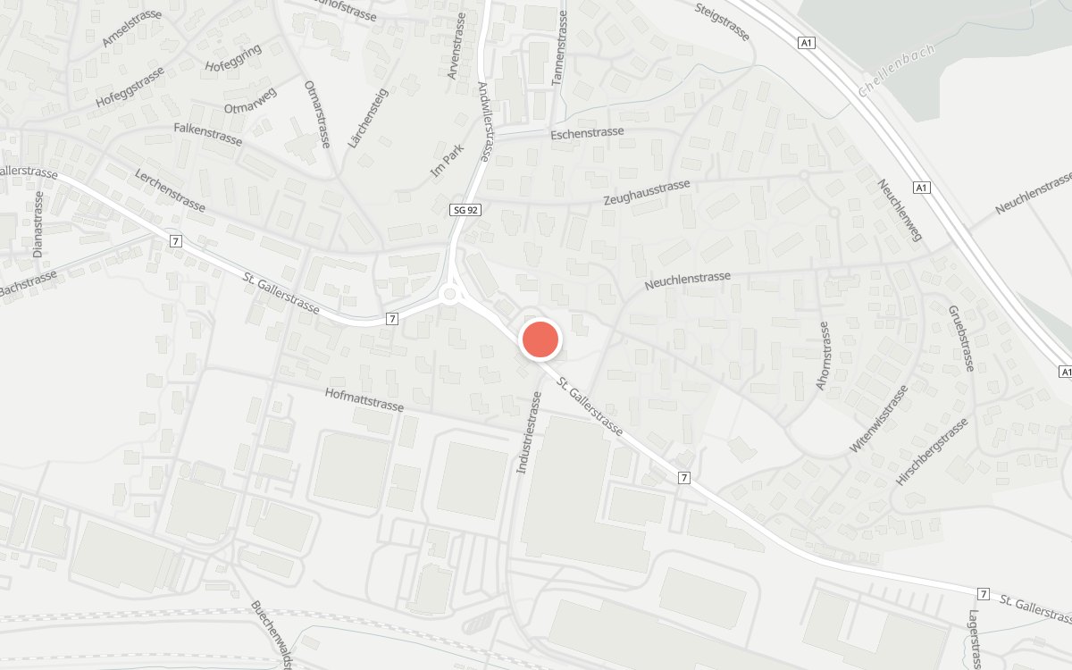Karte: Bäckerei Koller's, St. Gallerstrasse 215, 9200 Gossau