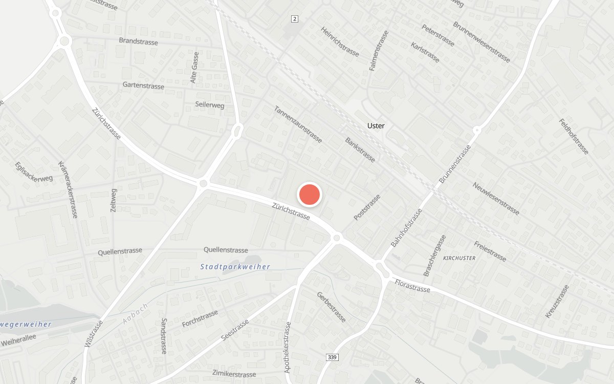 Karte: Illuster Garni, Zürichstrasse 14, 8610 Uster