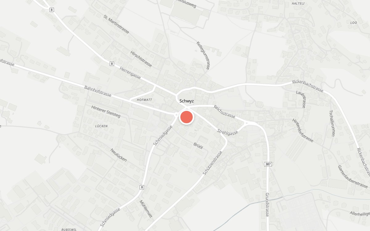 Karte: Wysses Rössli, Hauptplatz 3, 6430 Schwyz