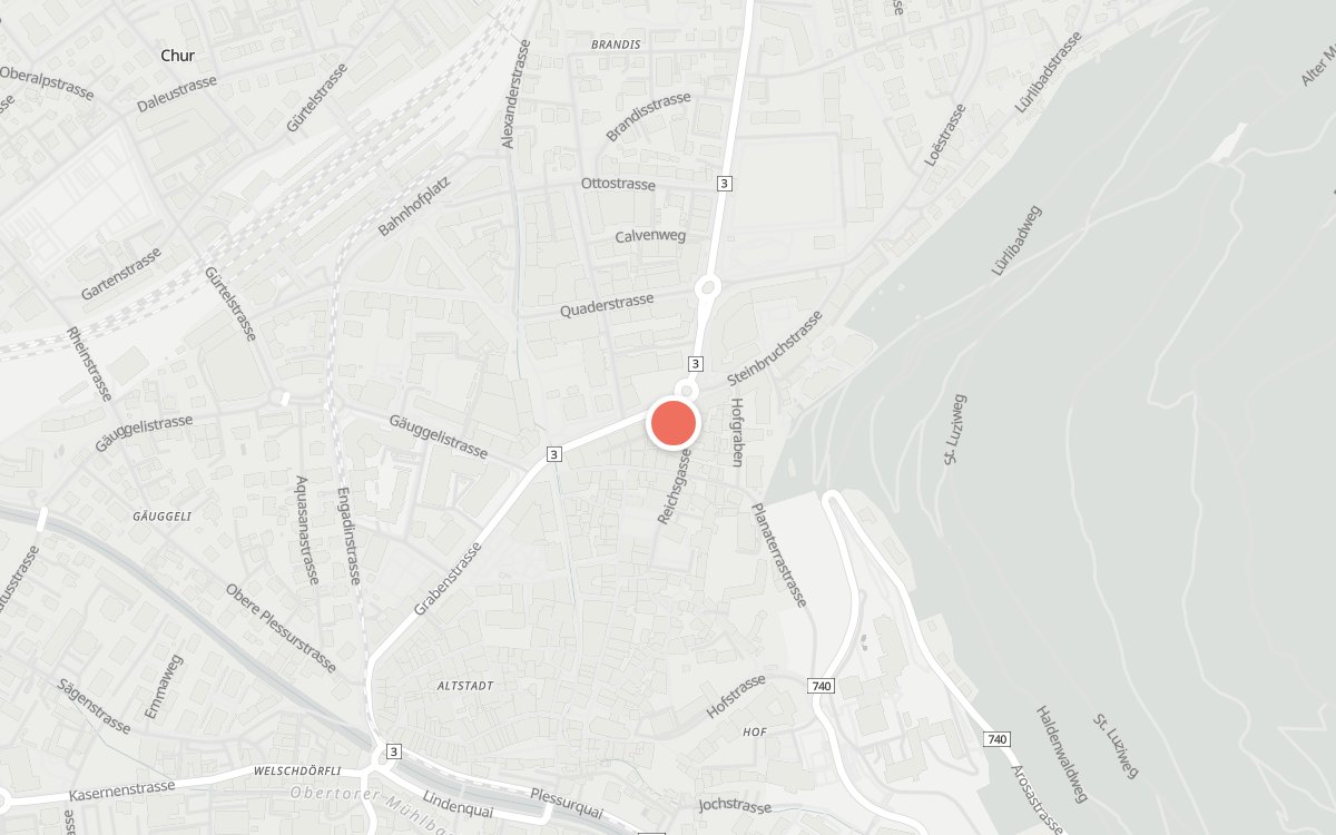 Karte: Café Patschifig, Grabenstrasse 1, 7000 Chur