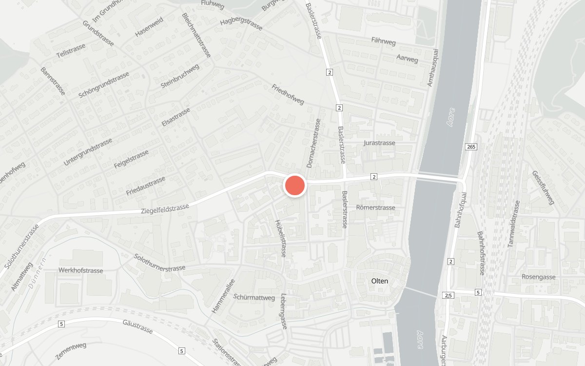 Karte: Cafe Ring, Ziegelfeldstrasse 1, 4600 Olten