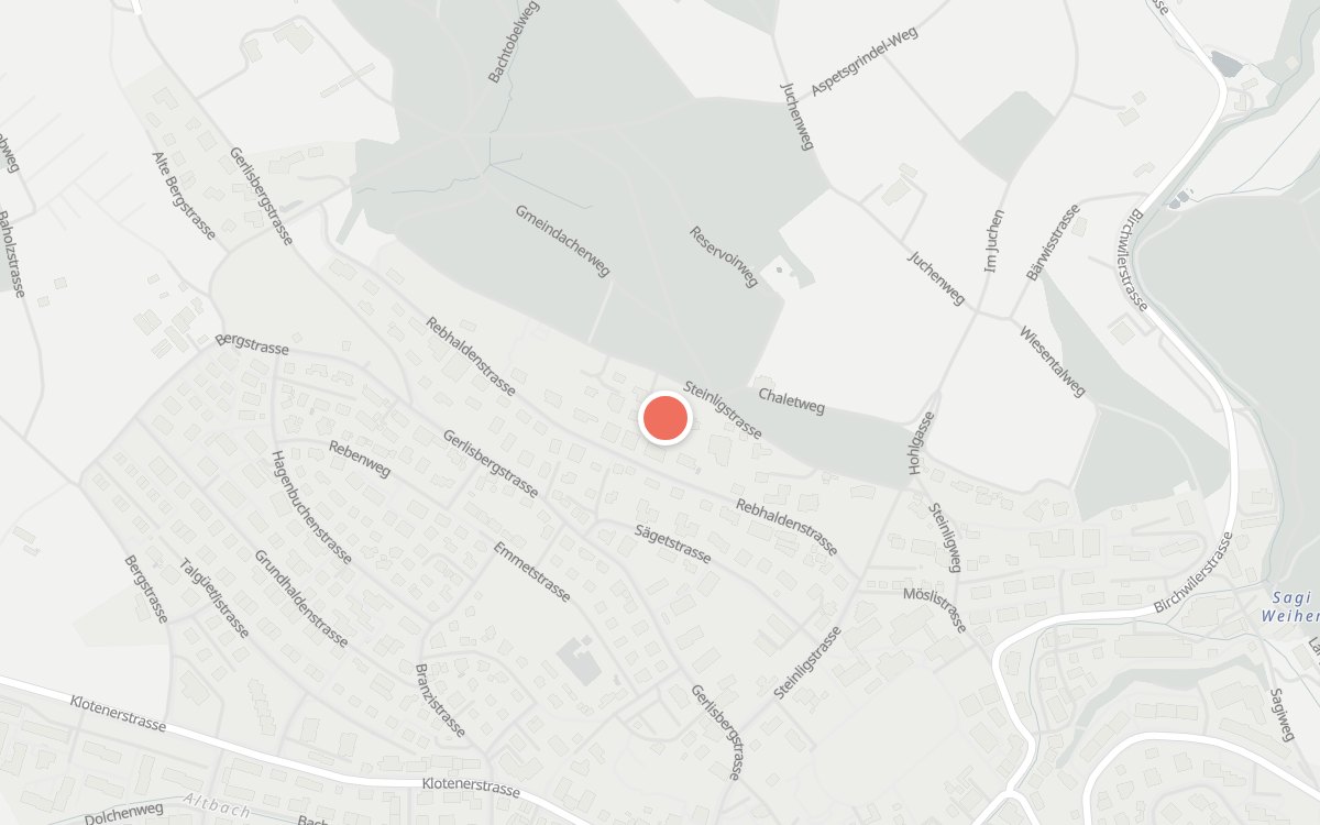 Karte: Chalet Waldgarten, Steinligstrasse 55, 8303 Bassersdorf