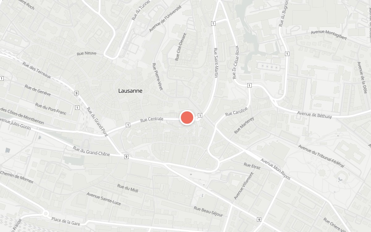 Plan : Bluebird Café, Rue Centrale 29, 1003 Lausanne