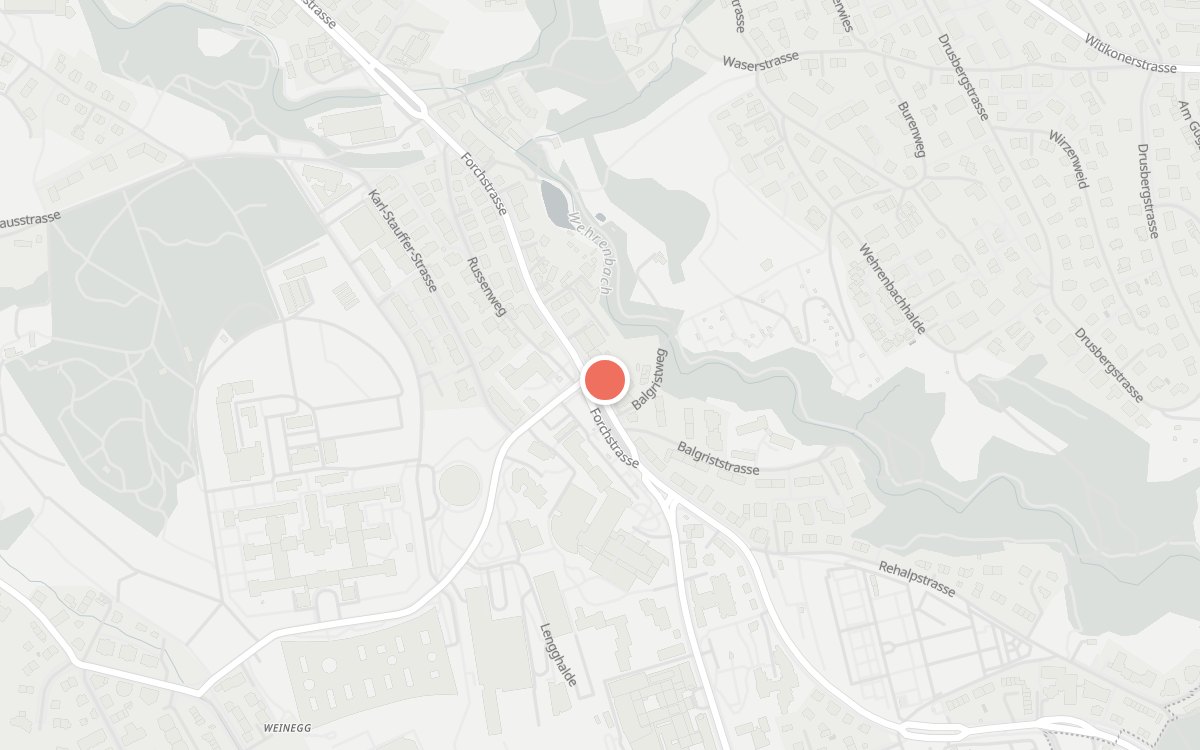 Karte: Wüst Bäckerei, Forchstrasse 327, 8008 Zürich